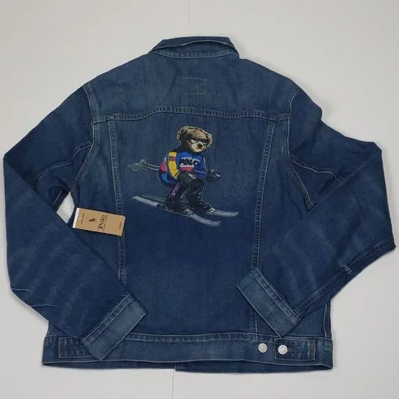 ジャケット・アウター vintage old ralph lauren rrl polo bear Polo Ralph Lauren Kids Jacket Polo Bear Baby Varsity Jacket